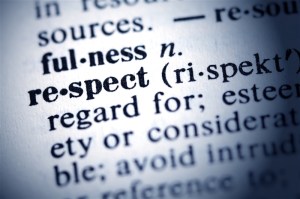 Dictionary definition of the word Respect.